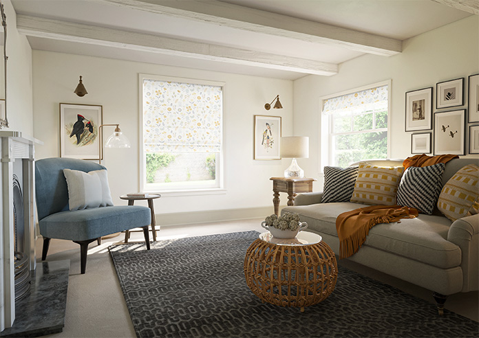 Floral Whimsy, Sunrise - Roman Blind - Image 6